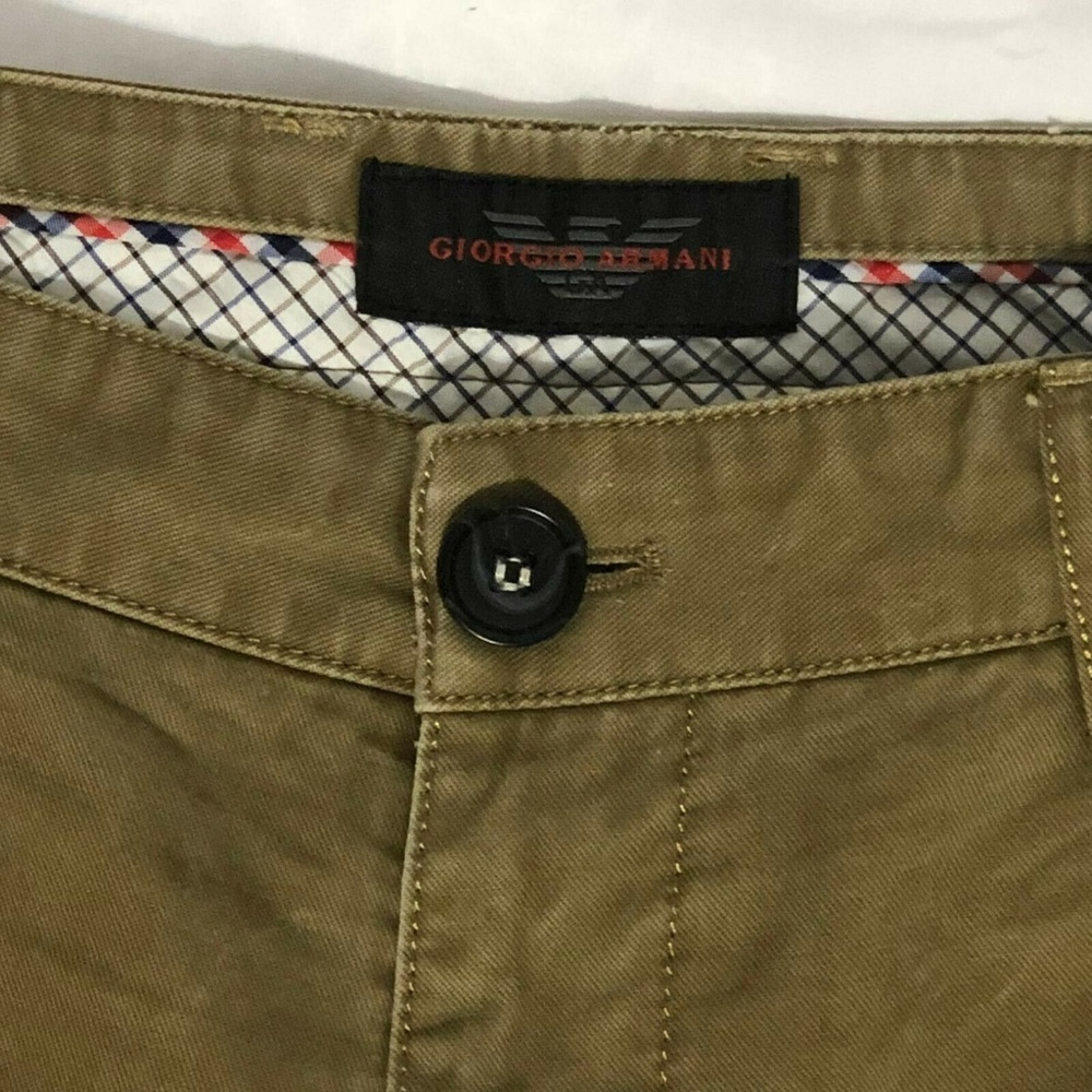 Giorgio Armani Chino Pant Stretch Brown Size 30 - Picture 4 of 8